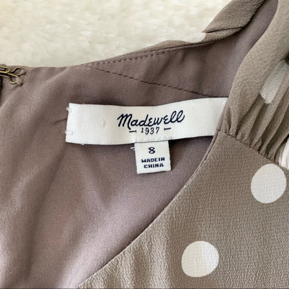 Madewell Shirred Silk Polkadot Dress - Picture 5 of 6
